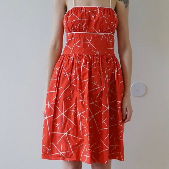 Red Print Midi Dress ASO Jessica Day - Picture 3 of 8